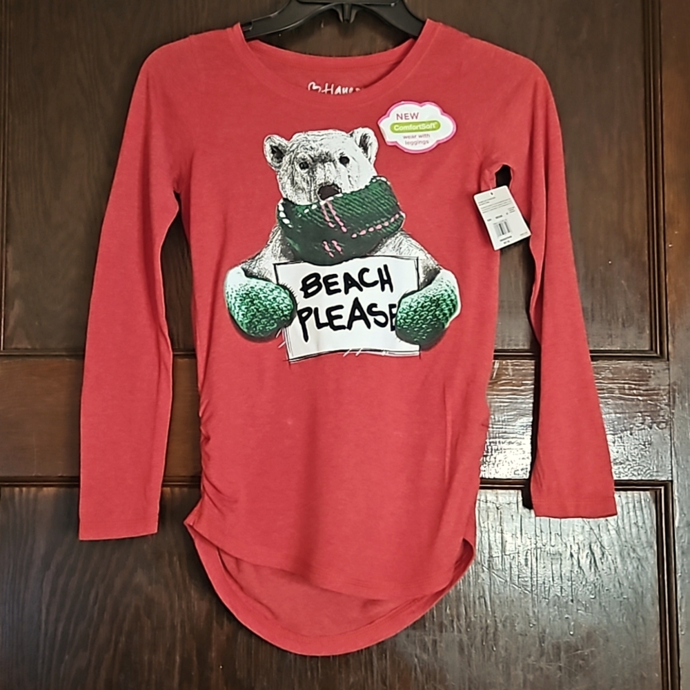 NWT Hanes ComfortSoft Graphic T-Shirt - Girls Size M